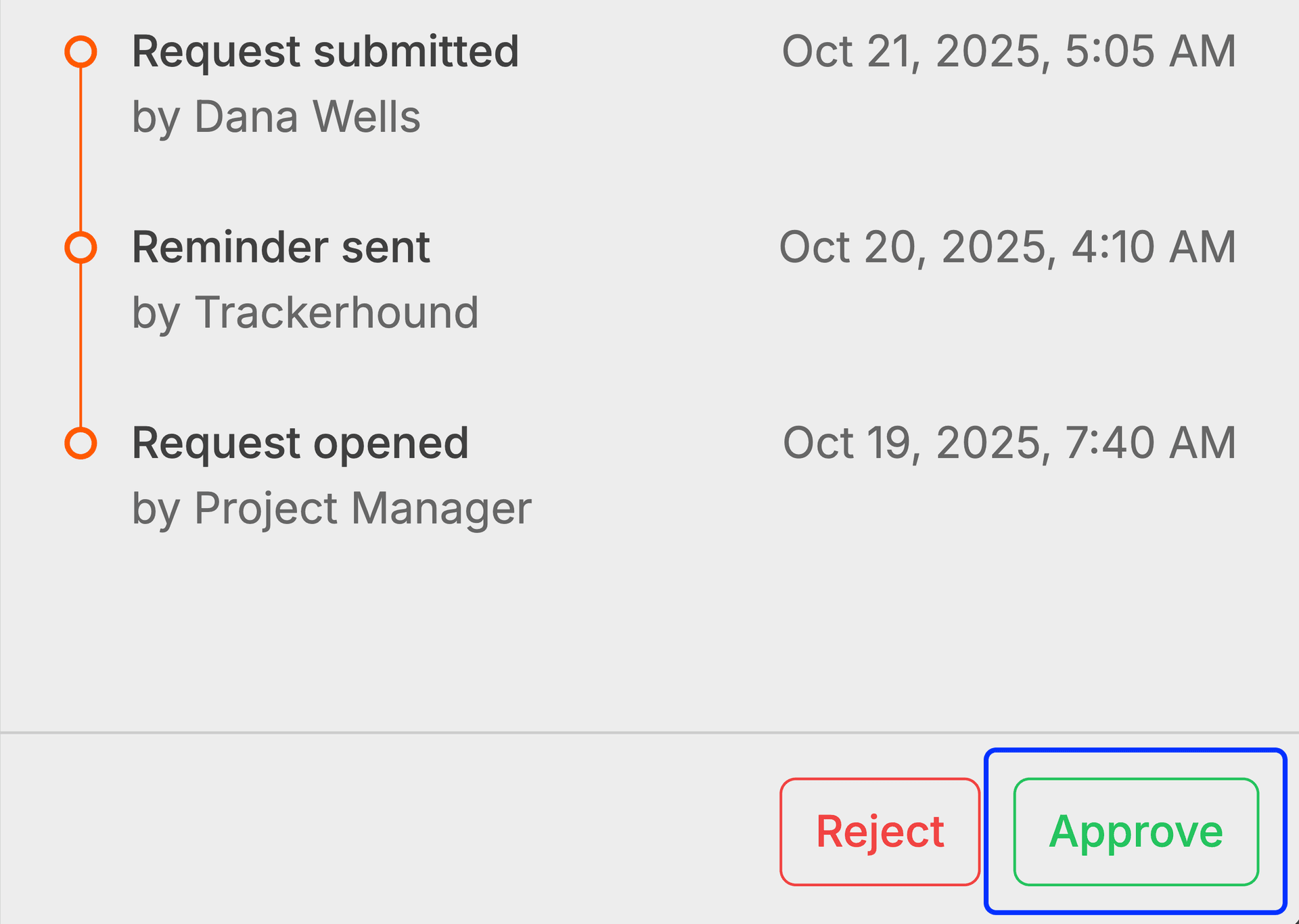 Approve the file screenshot
