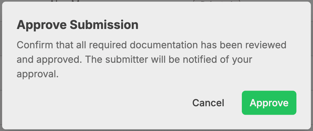 Confirm approval screenshot