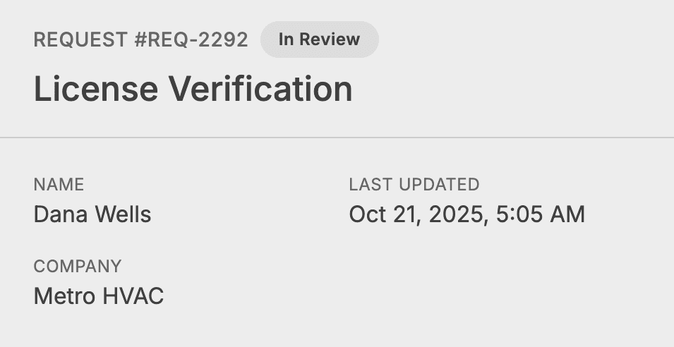 Open a submittal for review screenshot